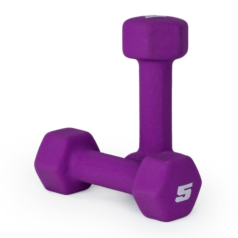 CAP Barbell Neoprene Dumbbell Weights  5 lb Pair  Violet - Image 1